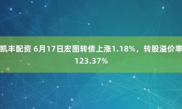凯丰配资 6月17日宏图转债上涨1.18%，转股溢价率123.37%