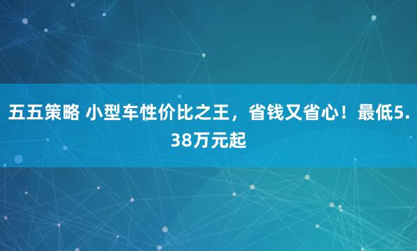 五五策略 小型车性价比之王，省钱又省心！最低5.38万元起